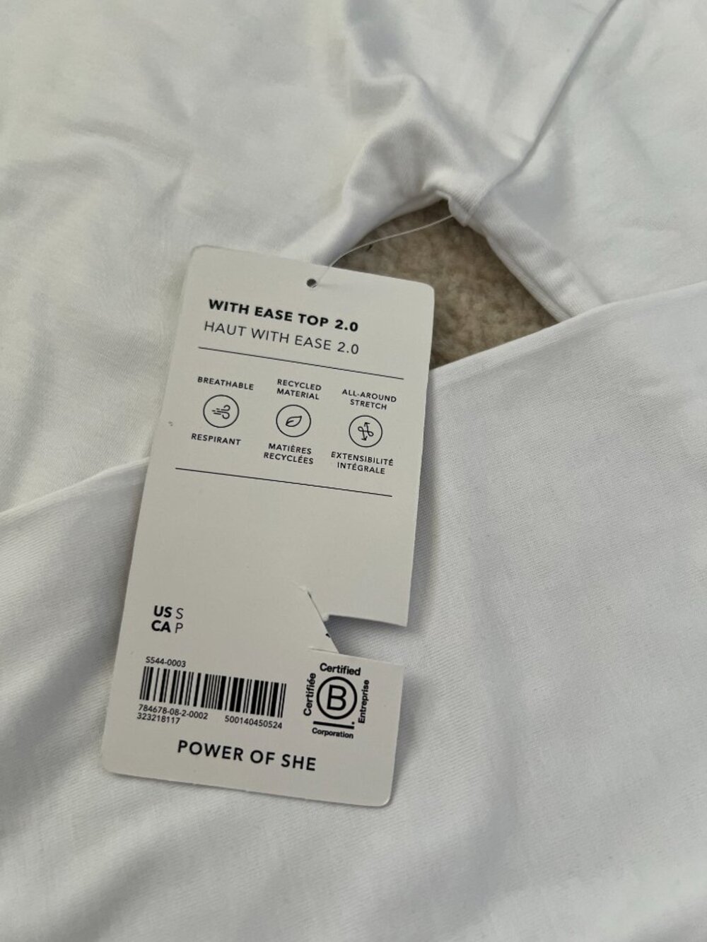 NWT Athleta With Ease 2.0 Long Sleeve White Top S - Picture 8 of 10